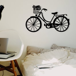Wallity Bike Accesorio decorativo de pared de metal Negro